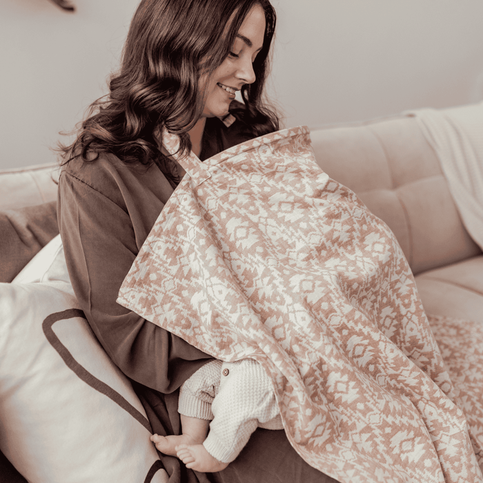 Feeding cloth aztec | terracotta