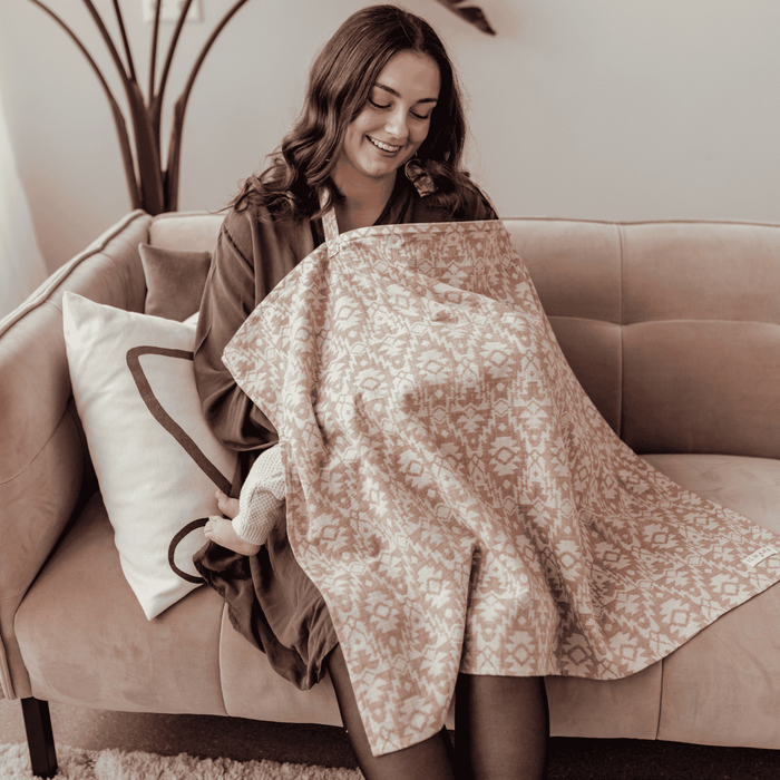 Feeding cloth aztec | terracotta