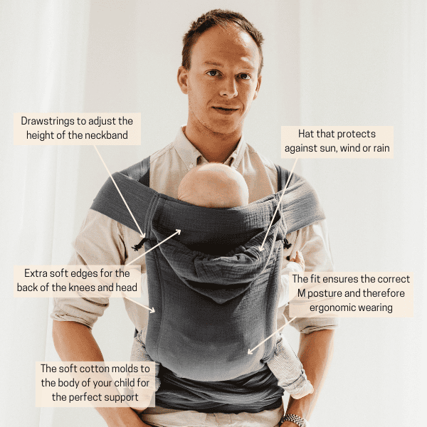 Mei tai baby carrier teddy | Ecru