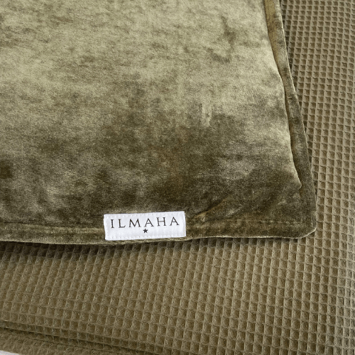 Boxkleed hoes rechthoek velours | Leger Groen