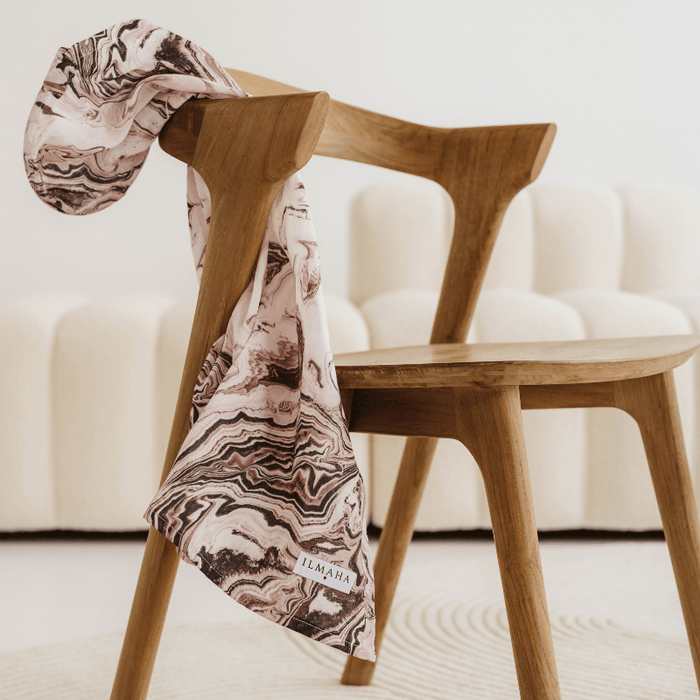 Voedingsdoek marble | Oud roze