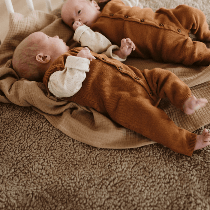 Boxkleed tweeling teddy | Taupe